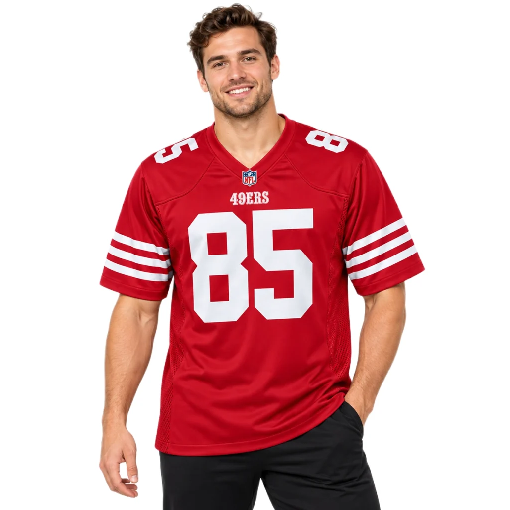 49ers George Kittle Jersey Powerful Scarlet Home Style