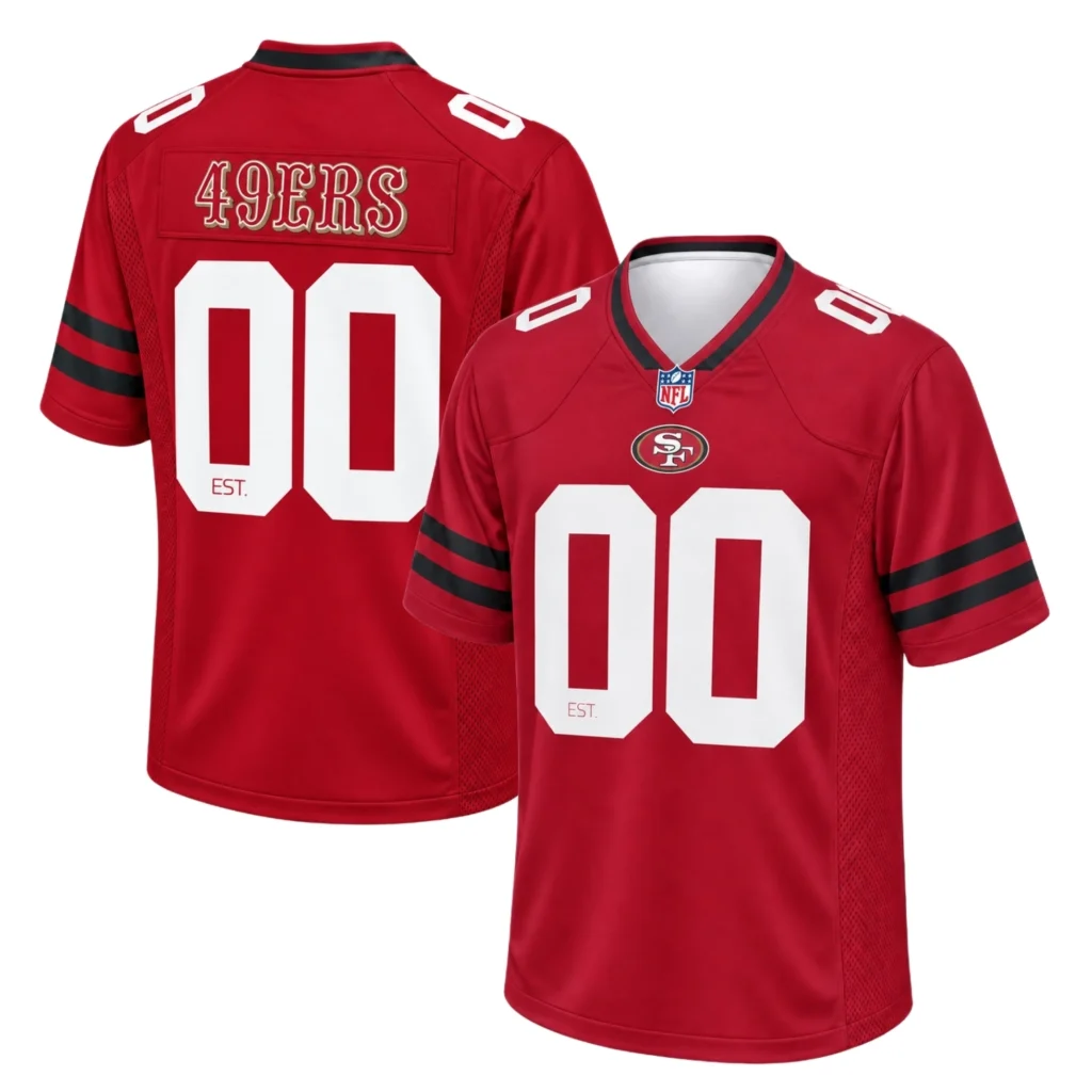 49ers Red Football Jersey Remarkable Classic Style