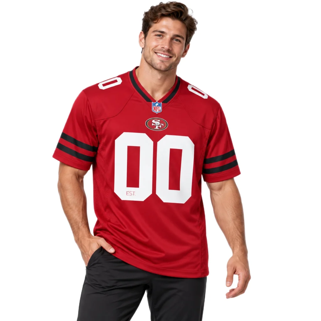 49ers Red Football Jersey Remarkable Classic Style