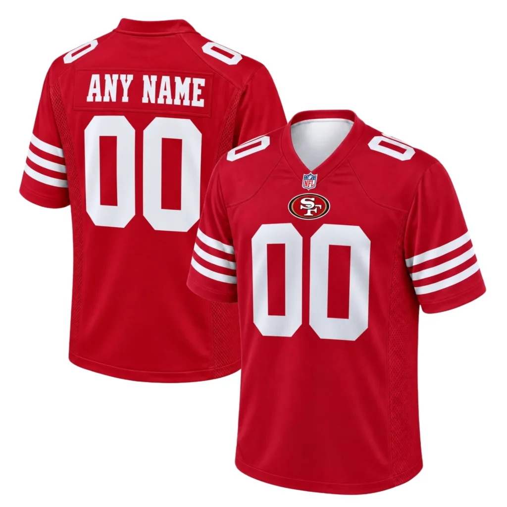 49ers Red Jersey Custom Powerful Classic Game Style