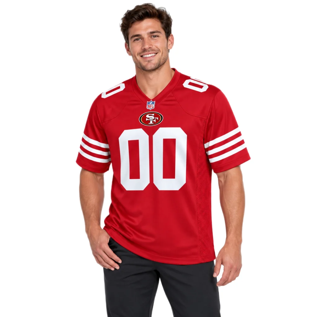 49ers Red Jersey Custom Powerful Classic Game Style