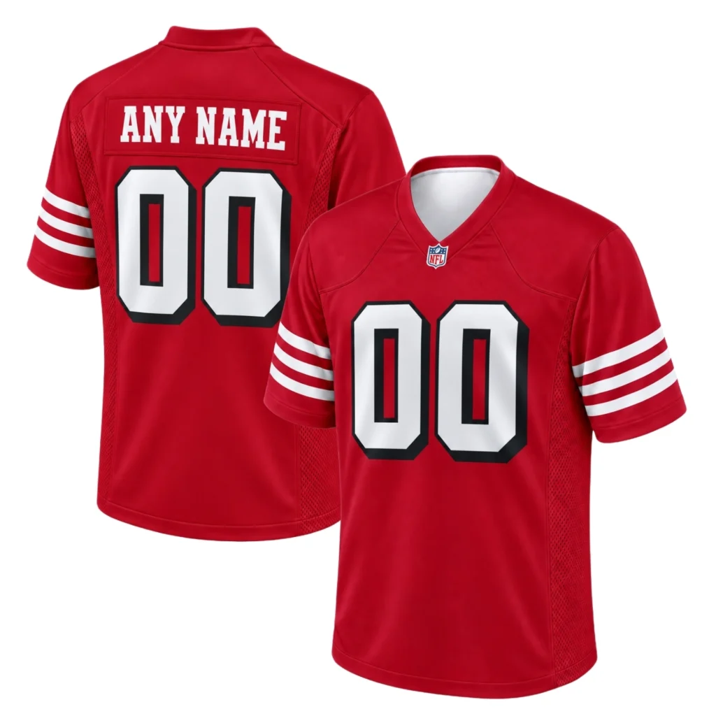 49ers Scarlet Jersey Custom Vibrant Alternate Game