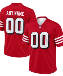 49ers Scarlet Jersey Custom Vibrant Alternate Game