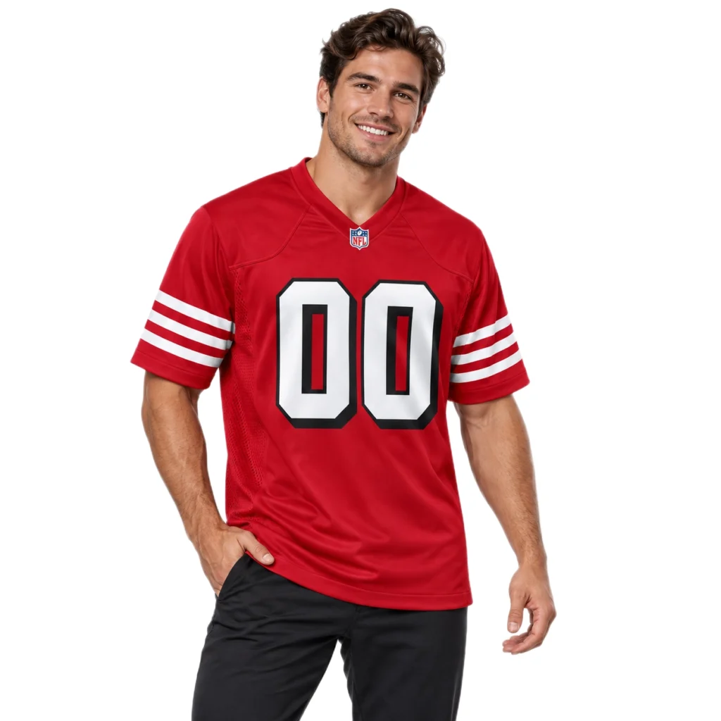49ers Scarlet Jersey Custom Vibrant Alternate Game
