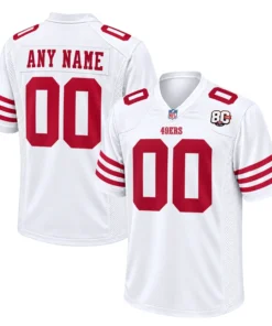 49ers White 80th Anniversary Jersey Dynamic Game Style