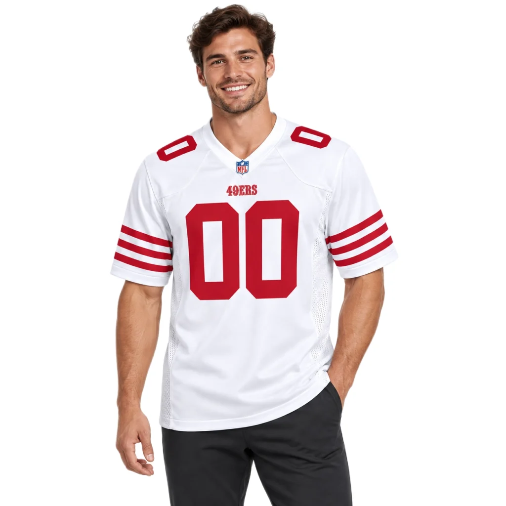 49ers White Football Jersey Remarkable Game Look