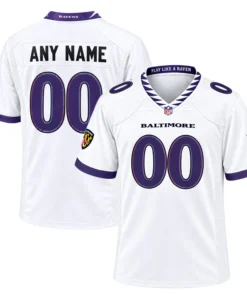 7XL Custom Baltimore Ravens White Jersey Fan Gift Energetic