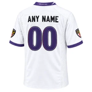 7XL Custom Baltimore Ravens White Jersey Fan Gift Energetic