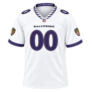 7XL Custom Baltimore Ravens White Jersey Fan Gift Energetic