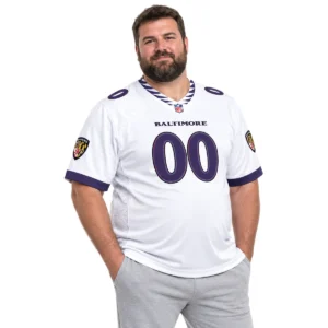 7XL Custom Baltimore Ravens White Jersey Fan Gift Energetic