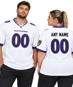 7XL Custom Baltimore Ravens White Jersey Fan Gift Energetic