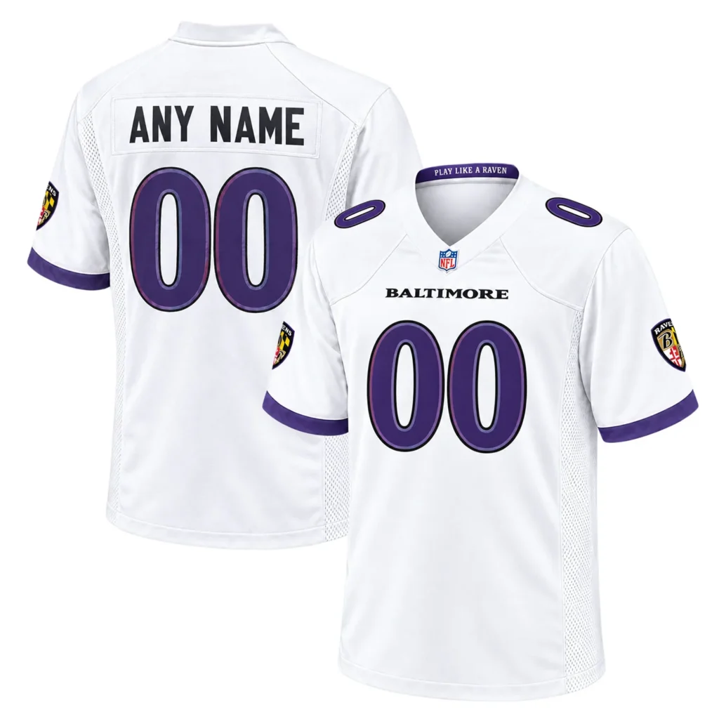 Baltimore Ravens White Custom Jersey Game Day Dynamic