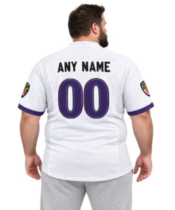 Baltimore Ravens White Custom Jersey Game Day Dynamic