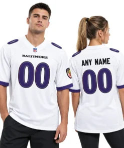 Baltimore Ravens White Custom Jersey Game Day Dynamic