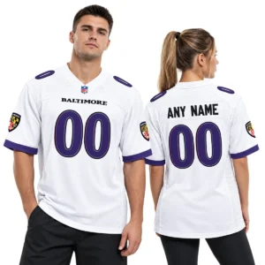 Baltimore Ravens White Custom Jersey Game Day Dynamic