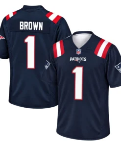 AJ Brown Patriots Jersey Bold Navy Gameday