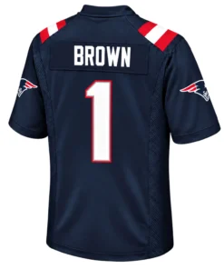 AJ Brown Patriots Jersey Bold Navy Gameday