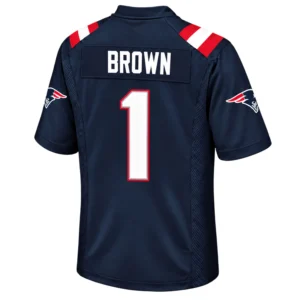 AJ Brown Patriots Jersey Bold Navy Gameday