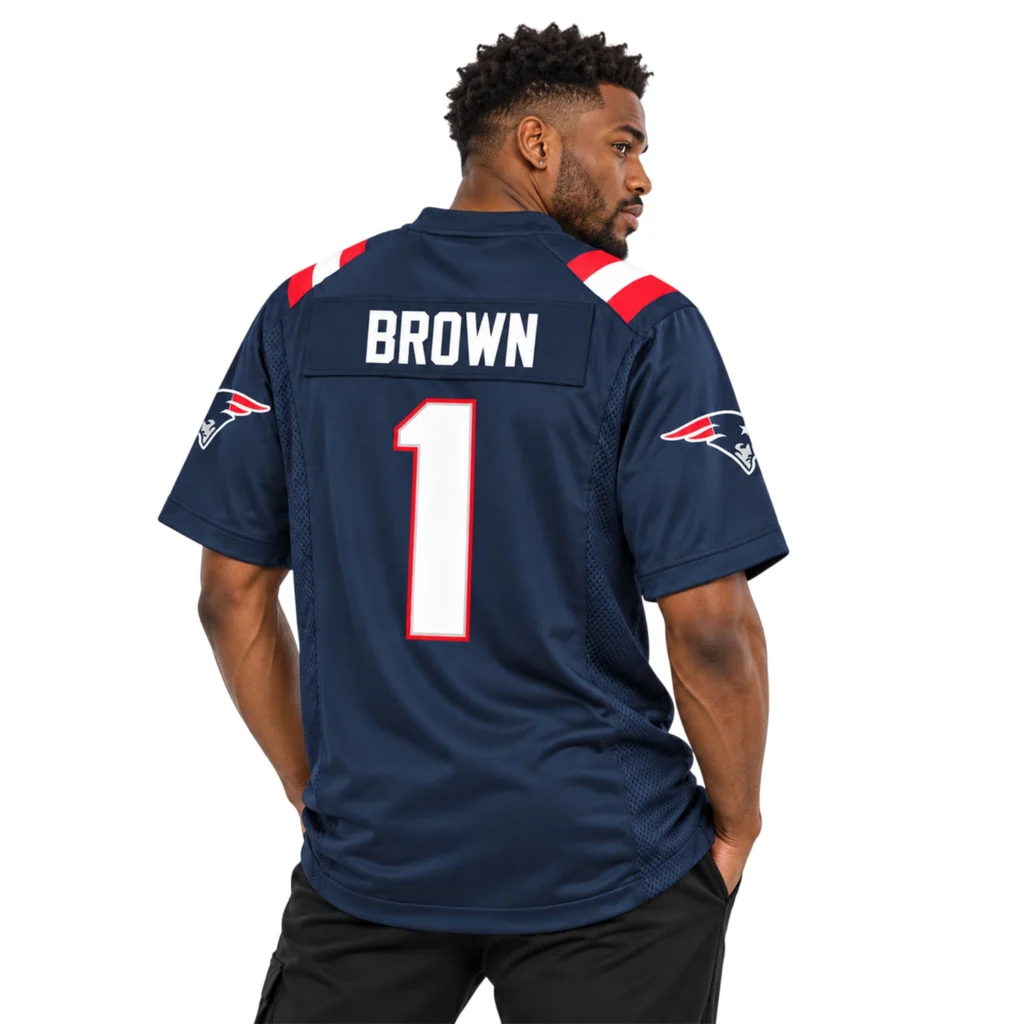 AJ Brown Patriots Jersey Bold Navy Gameday