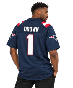 AJ Brown Patriots Jersey Bold Navy Gameday