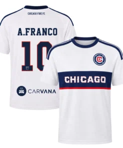 Andre Franco Chicago Fire White Jersey with Dazzling Fan Apparel