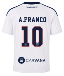Andre Franco Chicago Fire White Jersey with Dazzling Fan Apparel