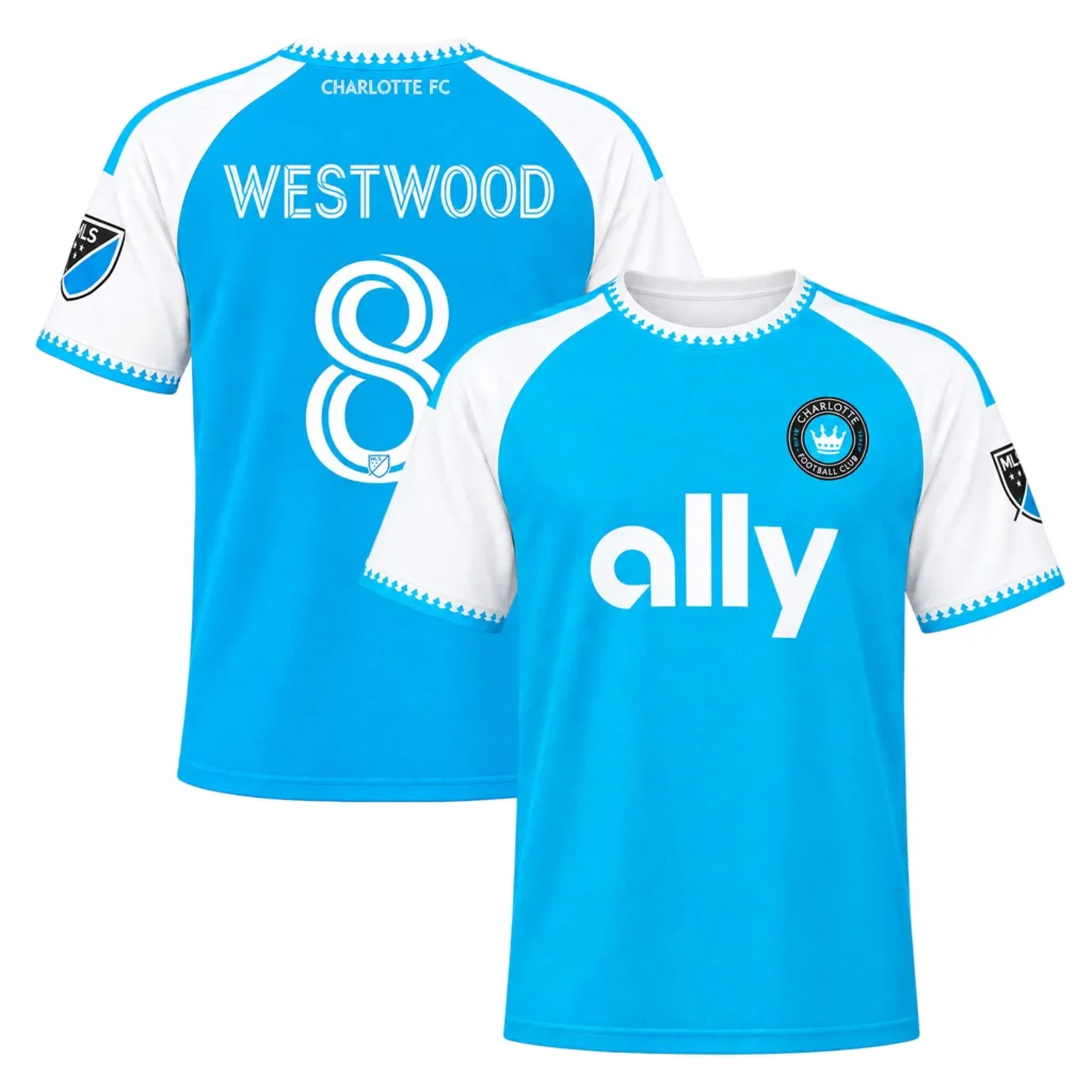 Ashley Westwood Blue Jersey Vibrant Custom Charlotte FC Player 2026
