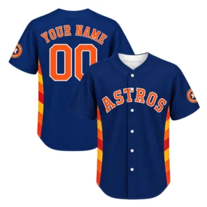 Astros Navy Baseball Jersey Vibrant Colorblock Style