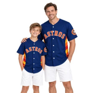 Astros Navy Baseball Jersey Vibrant Colorblock Style