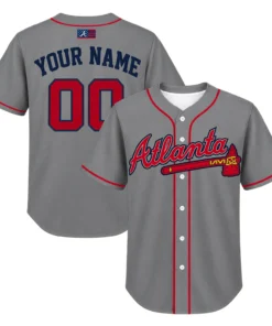 Atlanta Braves Grey Jersey Custom Bold Fan Style