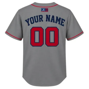 Atlanta Braves Grey Jersey Custom Bold Fan Style