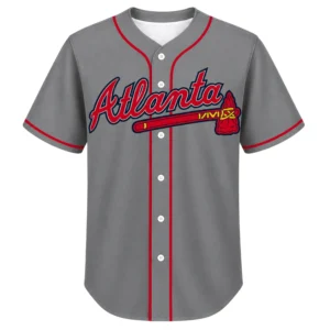 Atlanta Braves Grey Jersey Custom Bold Fan Style