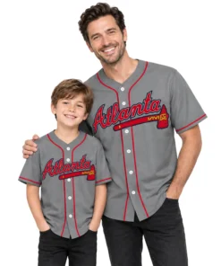 Atlanta Braves Grey Jersey Custom Bold Fan Style