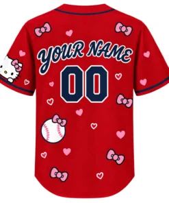 Atlanta Braves Hello Kitty Jersey Custom Bold Red Baseball Style