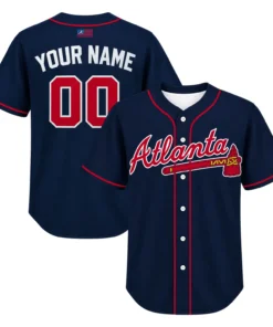 Atlanta Braves Navy Jersey Custom Elite Fan Look