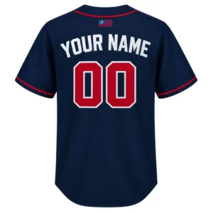 Atlanta Braves Navy Jersey Custom Elite Fan Look