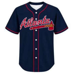 Atlanta Braves Navy Jersey Custom Elite Fan Look
