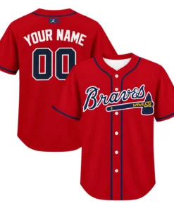 Atlanta Braves Red Jersey Custom Legendary Fan Style