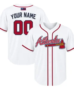 Atlanta Braves White Jersey Custom Name Number Bold Team Apparel