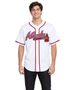 Atlanta Braves White Jersey Custom Name Number Bold Team Apparel