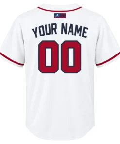 Atlanta Braves White Jersey Custom Name Number Bold Team Apparel