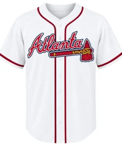 Atlanta Braves White Jersey Custom Name Number Bold Team Apparel