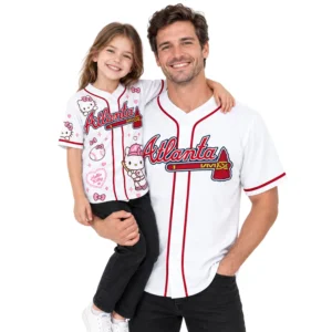 Atlanta Braves White Jersey Custom Name Number Bold Team Apparel