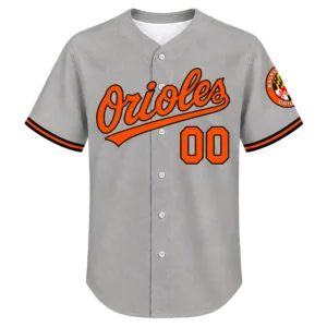 Baltimore Orioles Grey Road Custom Jersey Vibrant Merch Sport
