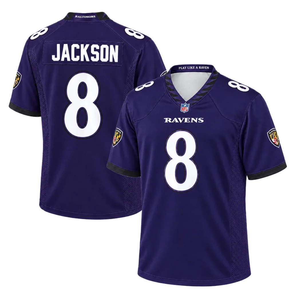 Baltimore Ravens Lamar Jackson Home Jersey Fan Gift Striking 7XL