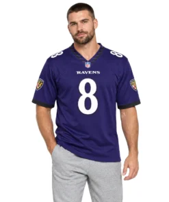 Baltimore Ravens Lamar Jackson Home Jersey Fan Gift Striking 7XL