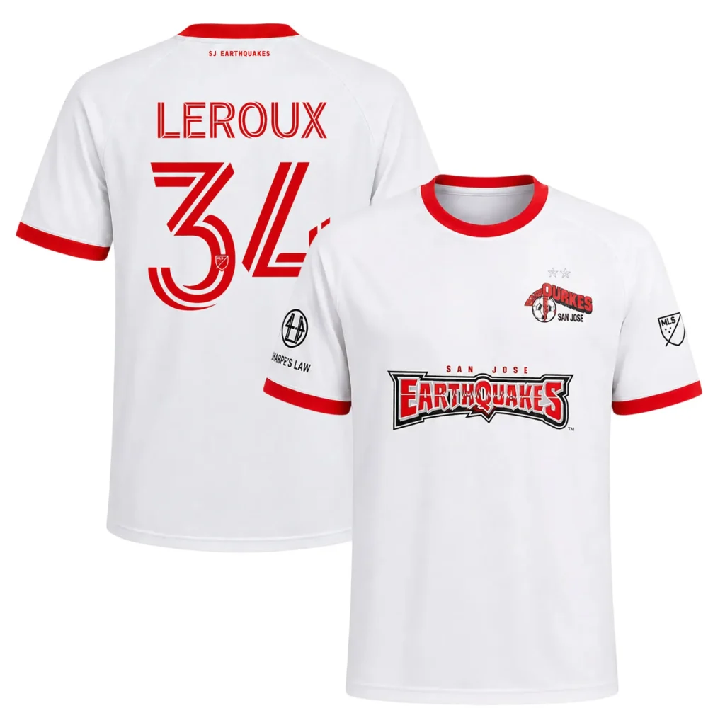 Beau Leroux Earthquakes Home White Jersey –  Pride Edition