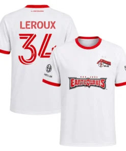 Beau Leroux SJ Earthquakes Home White Jersey – Pride Edition