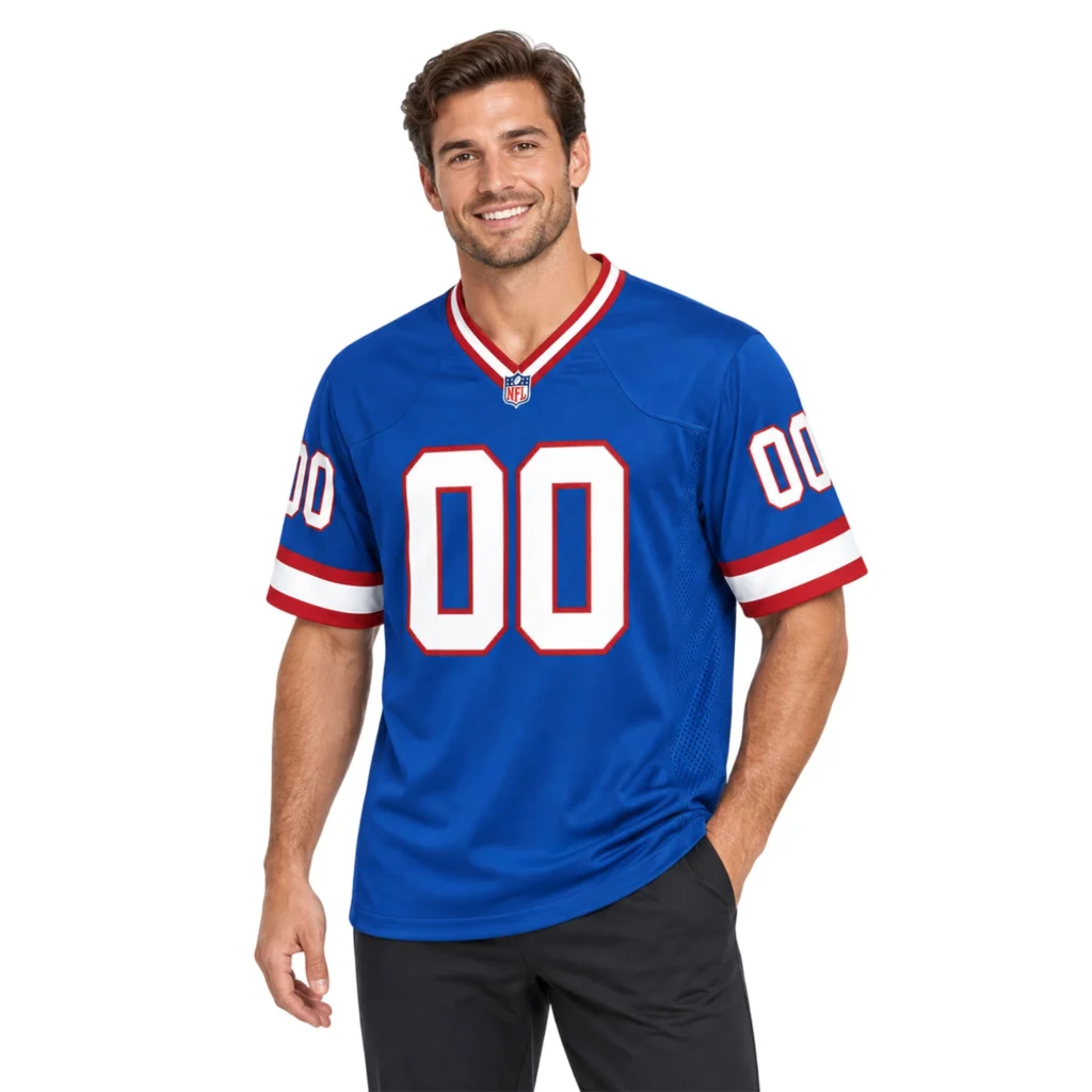 Bills Blue Football Jersey Custom Elite Throwback Style