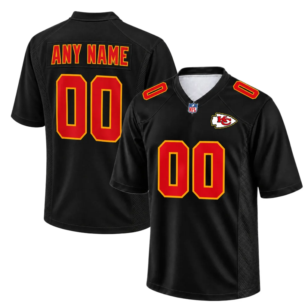 Black KC Chiefs Custom Jersey for Fan Gift Professional